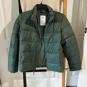 GAP Cold Control Quilted Puffer Jacket Women's Size Small Green